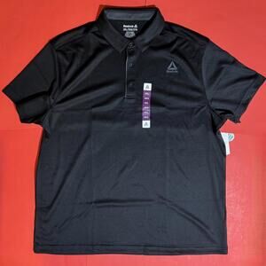 Reebok Black Performance Polo Shirt Short Sleeve Men's XXL NEW NWT!!